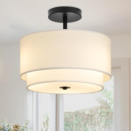 3 Light Semi Flush Mount Ceiling Light Fixture