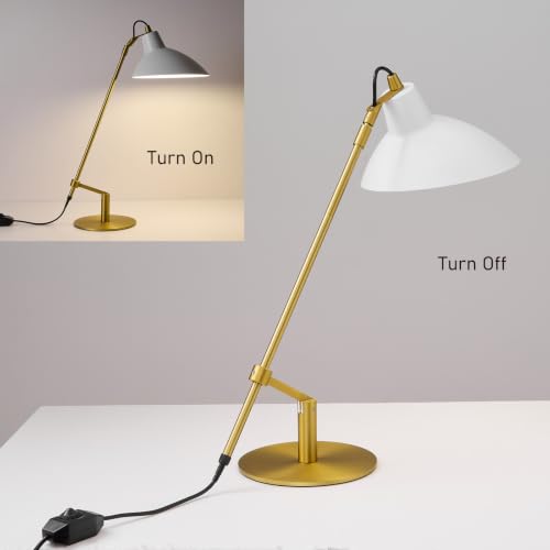 Desk Lamp Modern Industrial 100% Metal Adjustable Table Lamp 24"