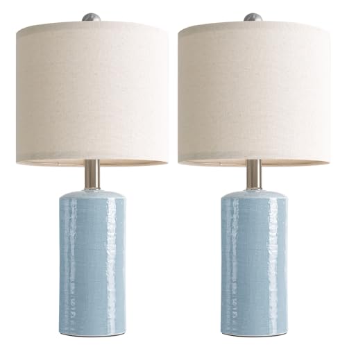 Small Table Lamps Set of 2 for Living Room 20.25" Blue Lamps Bedside Lamps (2 Count)