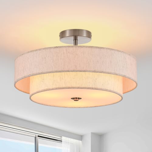 18" Chrome Semi Flush Mount Ceiling Light