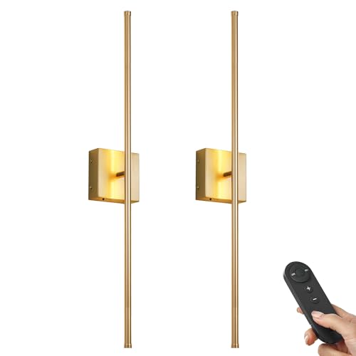 40.1 Inch Wall Sconces Battery Operated for Living Room Gold (2 Count)