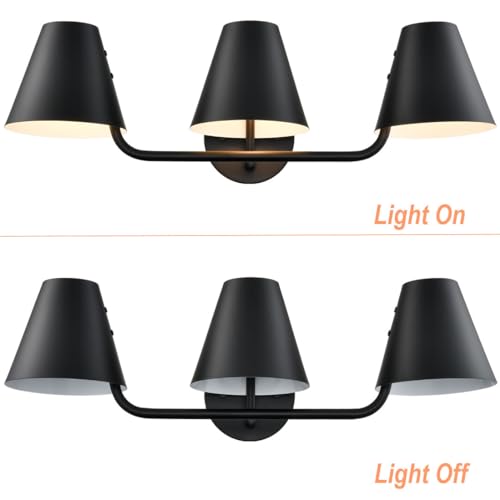 Industrial Black Vanity Light with Metal Shade
