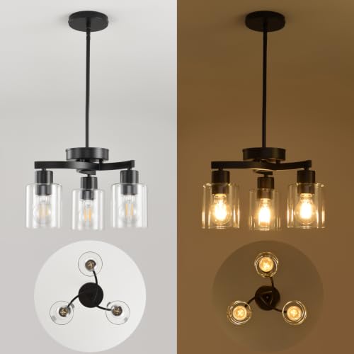 3 Light Black Dining Room Chandelier