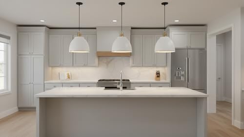 21601-21,Replacement Metal Shade for Pendant Light,Alabaster White,7-7/8"W x 5-3/4"H,Center Hole 1-5/8"