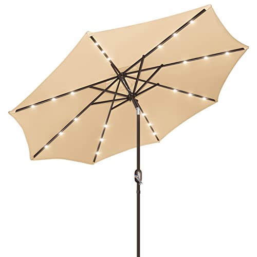 9ft Patio Umbrella with Solar Lights