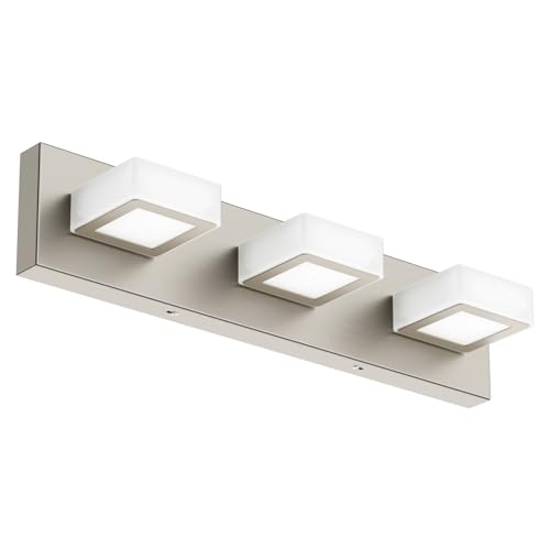 Brushed Nickel Bathroom Vanity Lights Metal Acrylic LED Modern Bathroom Wall Lighting Fixtures Brushed Nickel