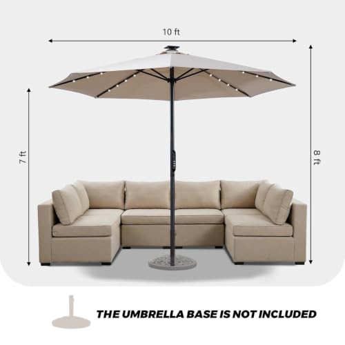 10Ft Electric Patio Umbrella With Remote And LED Light
