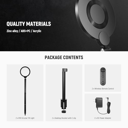 Basics 18W 7" Ring Light with Desk Stand (2 Count)