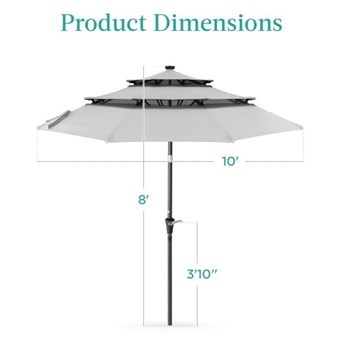 10ft 3 Tier Solar Patio Umbrella