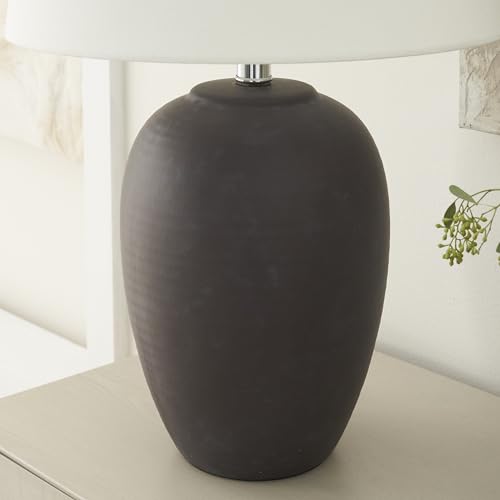 Home 23" Dark Purple Distressed Ceramic Pot Table Lamp for Bedroom
