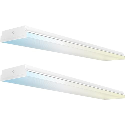 Sunco 2 Pack 4FT LED Prisma Wraparound Shop Light (2 Count)