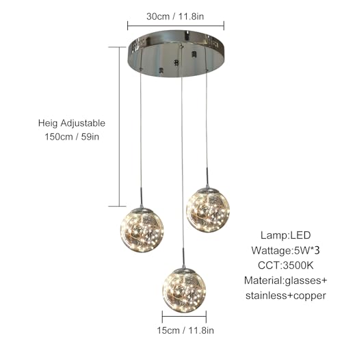 Pendant Lights Modern Crystal Chandeliers Hanging Light Fixture for Kitchen Island Sphere Pendant Light