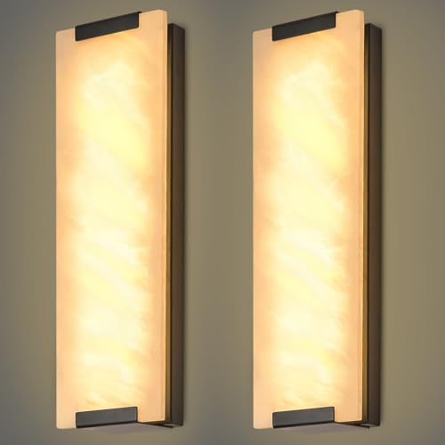19.2in Alabaster Wall Sconces Set of Two (2 Count)