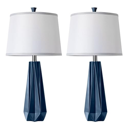 27'' Navy Blue Resin Table Lamps (2 Count)