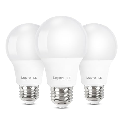 A19 E26 LED Light Bulbs 9W 800 Lumens Soft White 2700k 3 Pack (3 Count)