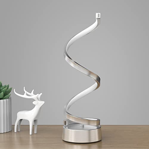 Silver Infinity Spiral LED Table Lamp