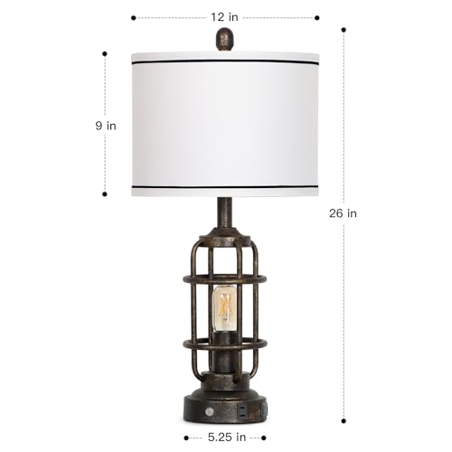 26" Vintage Industrial Table Lamps Set of 2 (2 Count)