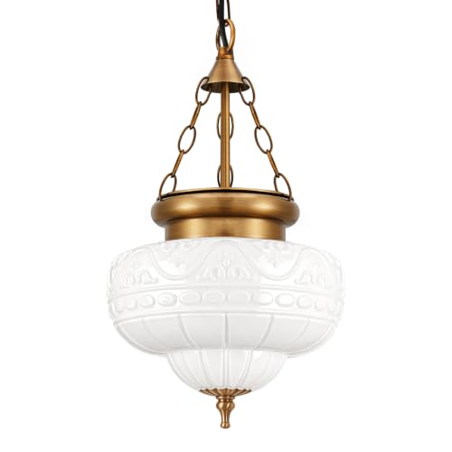 Vintage Brushed Antique Brass Pendant Light for Kitchen Island