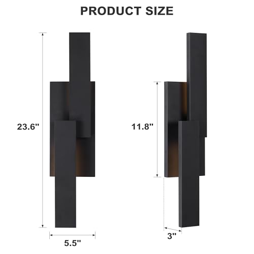 24 Inch Aluminum Modern Outdoor Wall Light