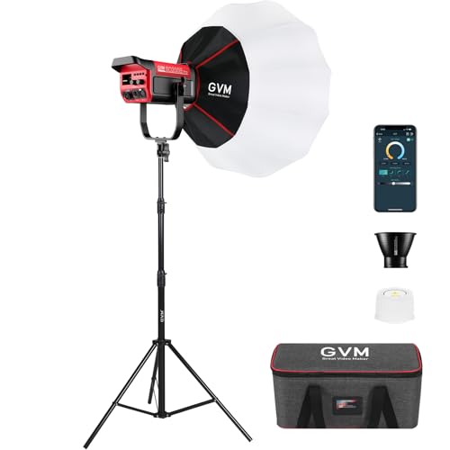 GVM 200W LED Video Light with Lantern Softbox