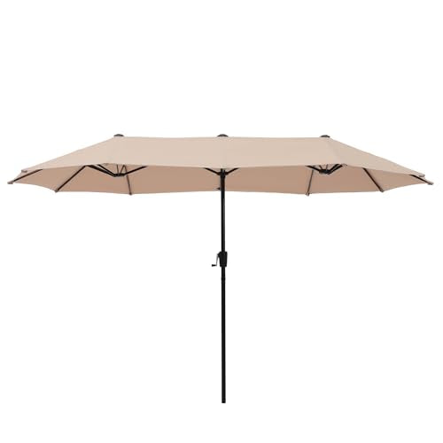 13 ft Rectangle Patio Umbrellas Large Outdoor Umbrella with Crank Powerful UV Protective Table Umbrella Outdoor Patio for Backyard