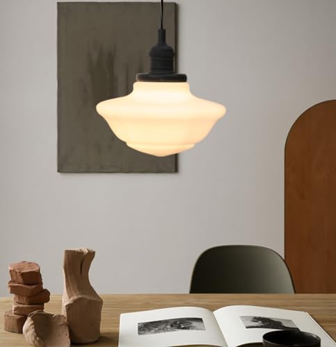Modern Pendant Light with Milk White Glass