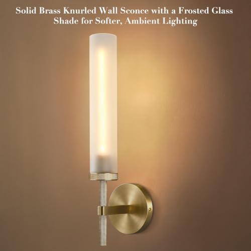 Modern Hardwired Frosted Glass Bathroom Wall Sconces