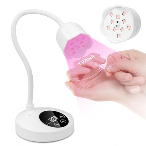 UV Nail Lamp for Gel Nails Polish Cordless Gooseneck 10s Flash Cure