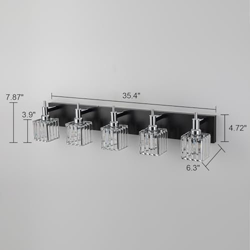 Black Chrome Bathroom Vanity Lights