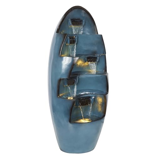 39" Tall 5 Tier Cascading Waterfall Fountain with LED Lights