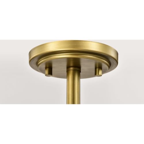 16.6 Inch Natural Brass Semi Flush Mount by Nuvo