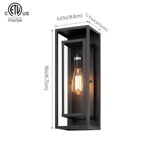 18" Modern Outdoor Porch Wall Light (2 Count)