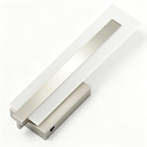 Hardwired Brushed Nickel Dimmable Modern LED Wall Sconce 3000K 3500K 4000K 5000K 6000K Indoor Wall Lights Up and Down Wall Mount Light for Living Room Bedroom Hallway Corridor