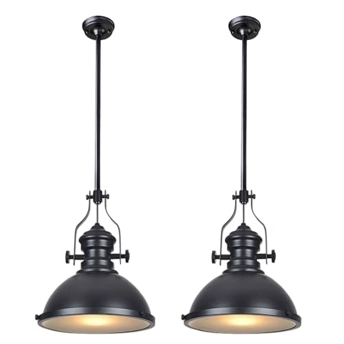 12 Inch Industrial Pendant Lights with Diffuser (2 Count)