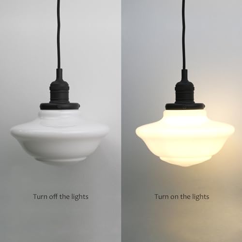 Modern Pendant Light with Milk White Glass