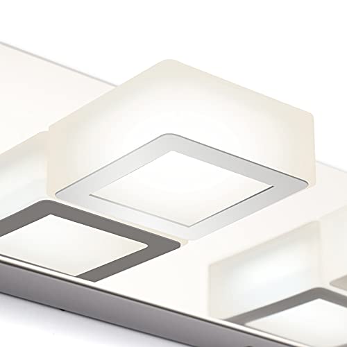 Chrome Vanity Lights for Bathroom Acrylic Rotable 360° LED Modern Bathroom Lighting Fixtures Over Mirror
