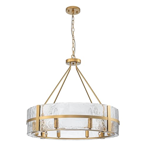 28" Gold Drum Chandelier