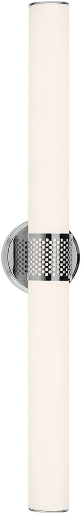 Kichler Sashi 32" LED Large Bath Bar with White Glass in Chrome, Modern, for Vanity, Fireplace, Buffet, Hallway, Vanity Mirror, (32" W x 5" H) 55193CHLED