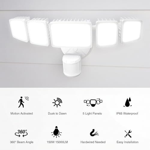 150W 15000LM LED Security Lights Motion Sensor Outdoor