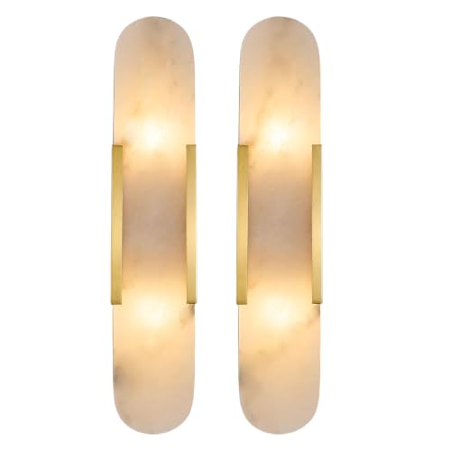Modern Alabaster Wall Sconce Set of 2
