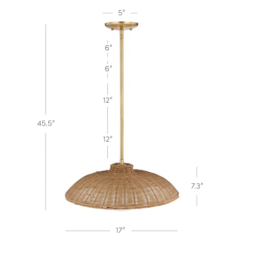 Belleville Boho Rattan Pendant Light with Diffuser
