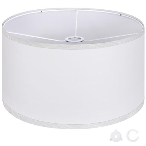 White Large Drum Lamp Shades for Floor Lamps