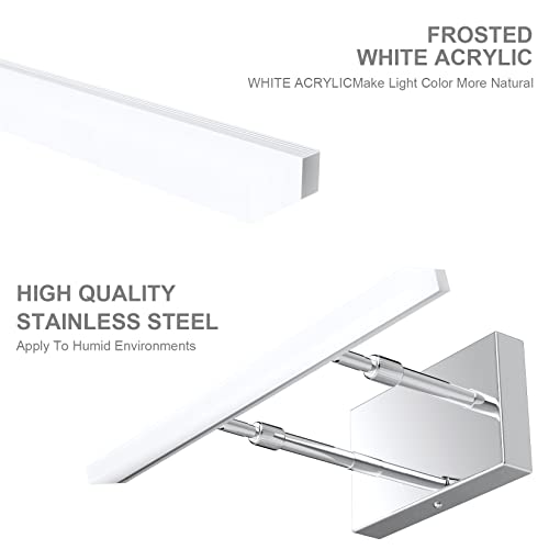 15.7 inch LED Vanity Lights Adjustable Bathroom Wall Light Bathroom Lighting Fixture Over Mirror Chrome Modern Vanity Lighting 5500K