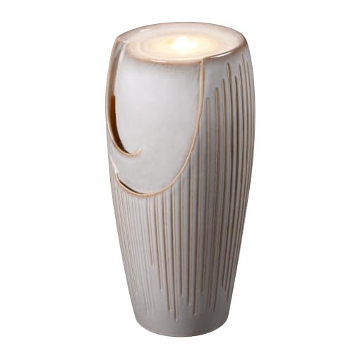 Ivory Ceramic Pillar Fountain