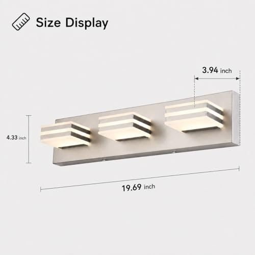 3 Light Brushed Nickel Vanity Light for Bathroom