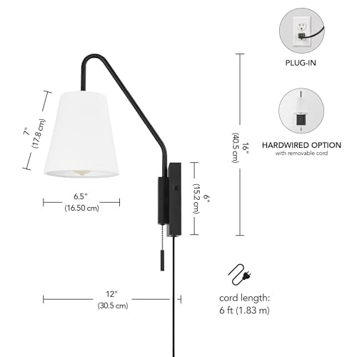 1 Light Matte Black Swing Arm Plug