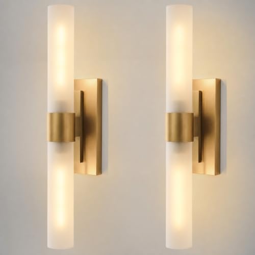 Gold Brass Bathroom Wall Sconce (2 Count)