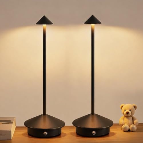 2 Pack Aluminum Cordless Table Lamp (2 Count)