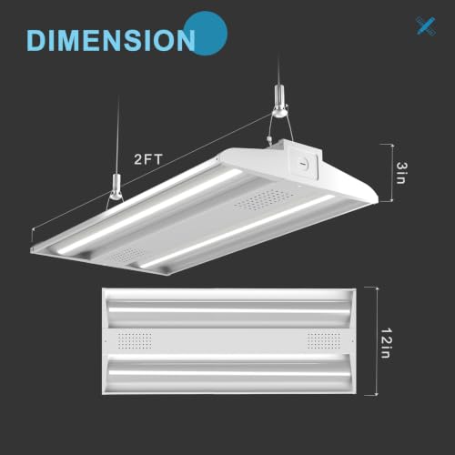 1 Pack 2FT 200W LED High Bay Light 30000LM High Bay Shop Light