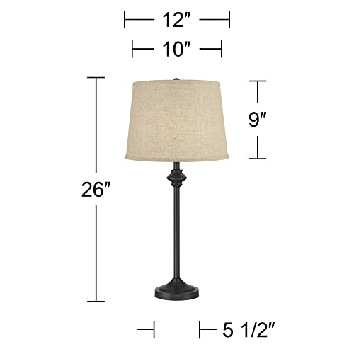 Lynn 26" Tall Buffet Table Lamps Set of 2 Bronze Brown Modern Dark cor